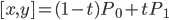 [x, y] = (1 - t)P_0 + tP_1