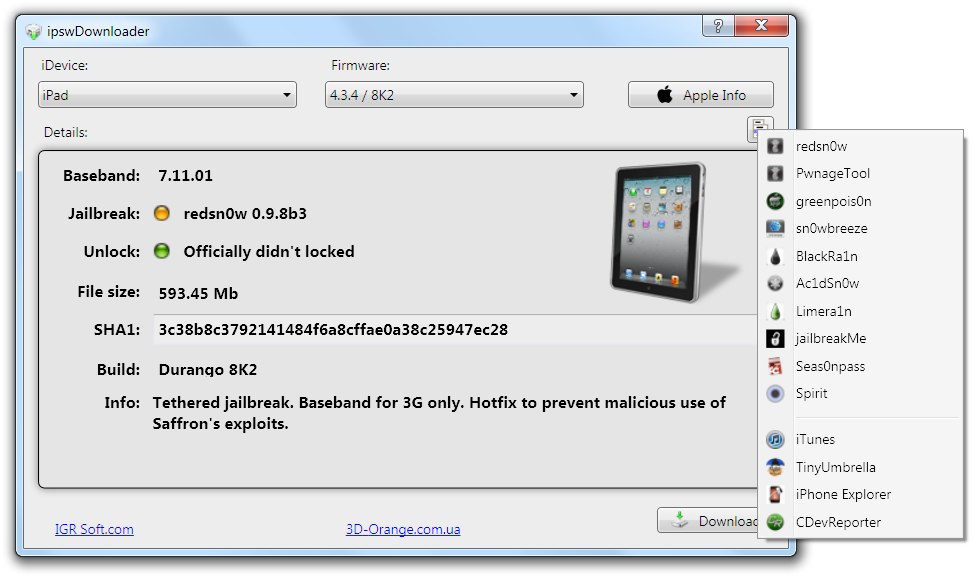 ipswDownloader Portable screenshot